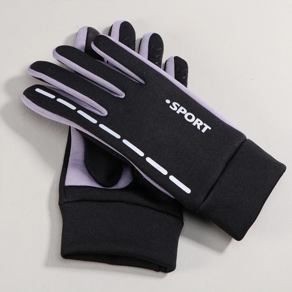

1 Pair Waterproof Warm Anti-Slip Windproof Breathable Screen Touch for Hiking Camping Cycling Skiing (Red, Size)