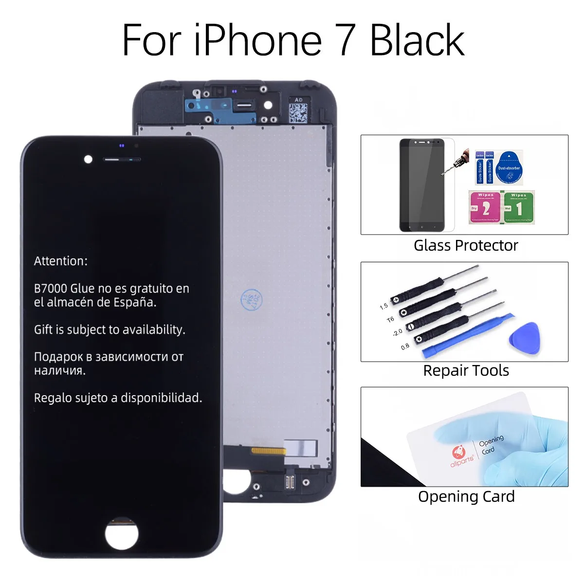 AAA OEM Дисплей для iPhone 7 LCD iPhone 7 Plus в сборе с тачскрином на рамке черный белый - Цвет: Black for iPhone 7