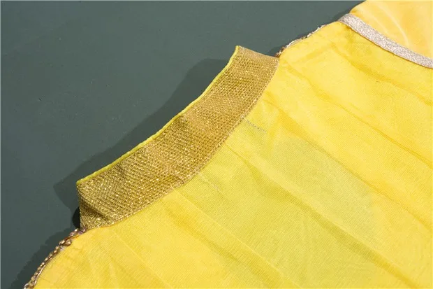 Индийские сари с вышивкой Анна в этническом стиле Лехенга Холи женское желтое