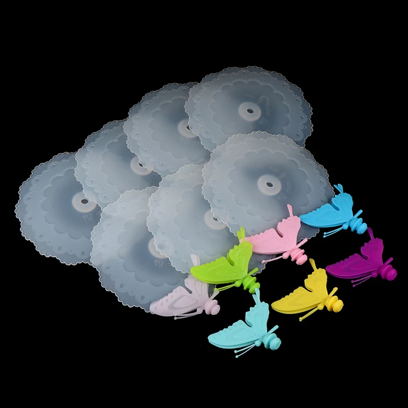 Анти пыль бабочка герметичная силиконовая Кофе Кружка Крышка всасывания Кепки