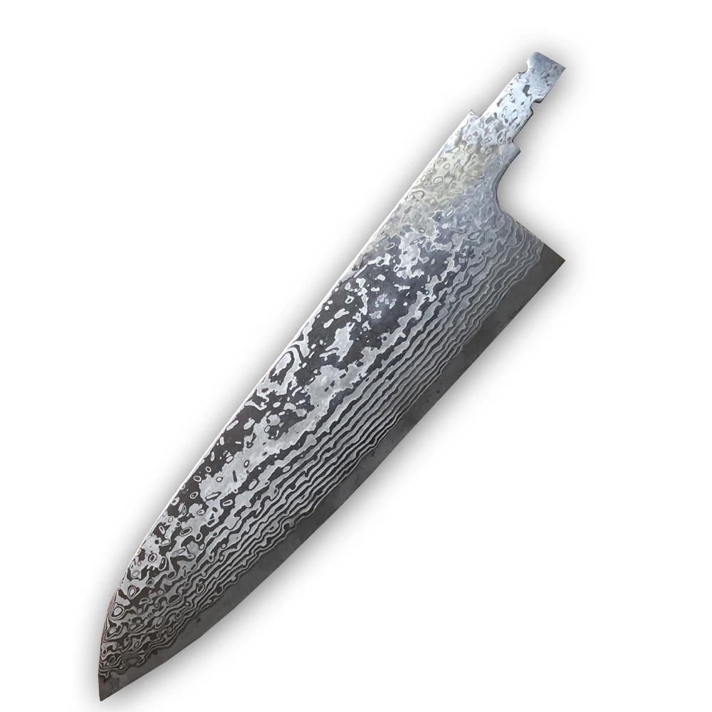 Нож шеф-повара из дамасской стали santoku amascus лезвие пустое 67 слоев японский