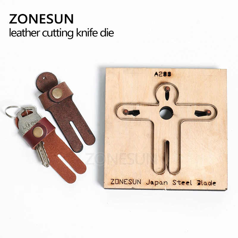 ZONESUN самодельный кожаный штамповочный нож ручная работа кольцо для ключей в