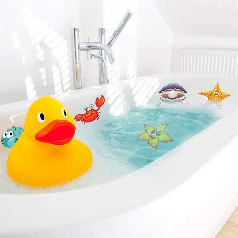10pcs Cartoon Animal Bathtub Anti-slip Mat Baby PVC Bath Mat Tub Safety Bathroom Stickers Bath Protect Products For Kids images - 6