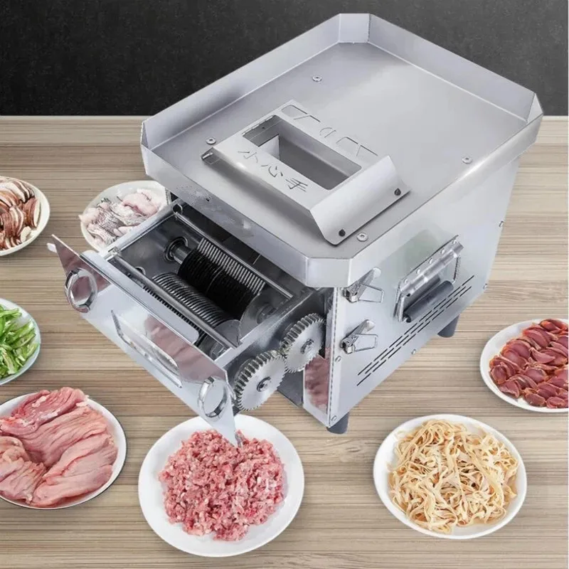 

850W Drawer slicer Commercial meat grinder Wire cutter dicing machine Toolless replacement blade Fully automatic stainless steel