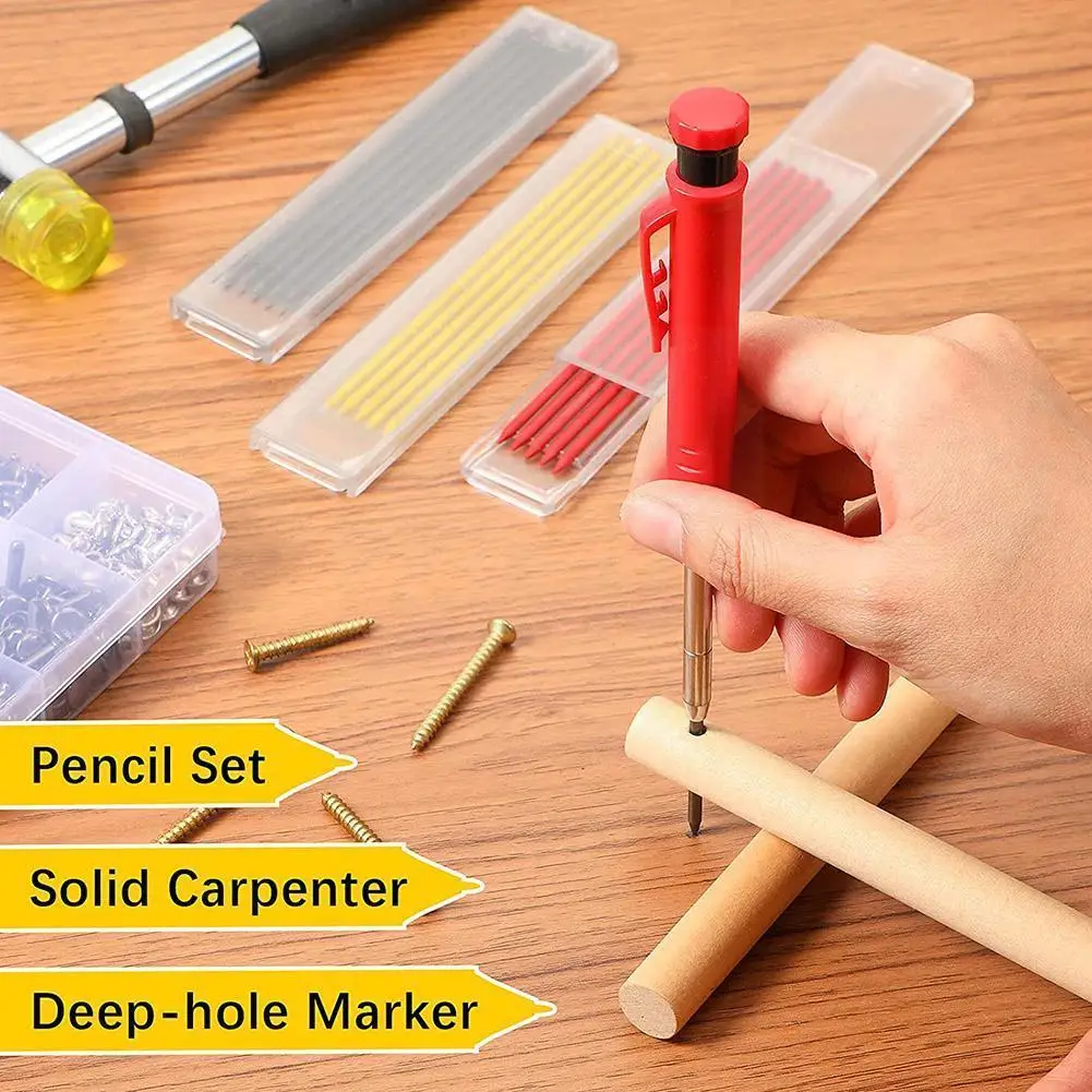 

Deep Hole Marker Pen Drawing Note Number Graphite Mine Refill Woodworking Mini Activity Refill Pen Adjustable Y9w0