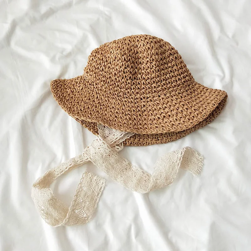 

Baby Sun Straw Hat 2021 New Summer Beach Sun Protection Hats for Kids Sombreros De Sol Chapeau Paille Accessories Girls Boy Cap