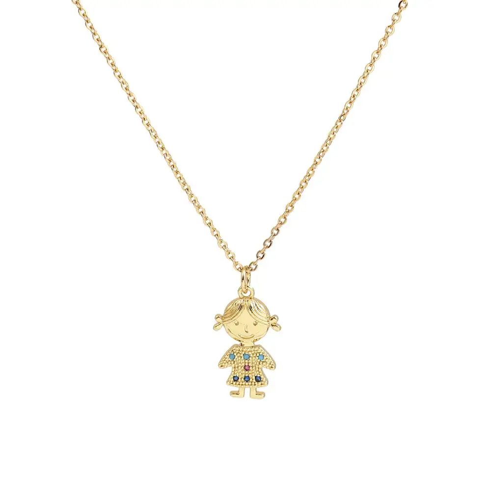

8Seasons Fashion 316 Stainless Steel Micro Pave Necklace Gold Heart Girl Multicolour Cubic Zirconia 45cm(17 6/8") long, 1 Piece