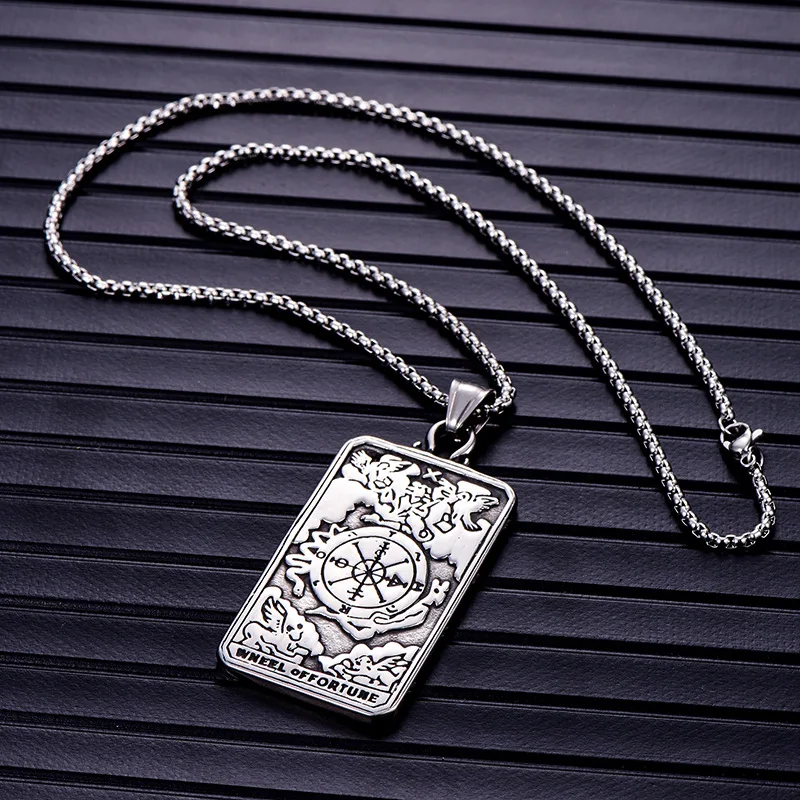 Хип Хоп Мужская цепочка ожерелье бирка из нержавеющей стали кулон винтажные