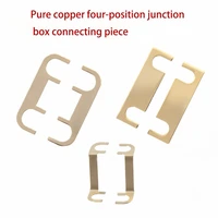 2 pcs speaker pure copper connection piece four junction box connection diy audio junction box straight piece bending piece