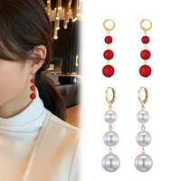 long pearl dangle earrings classic trendy temperament style pearl drop earrings for women girls fashion jewelry gifts ornaments