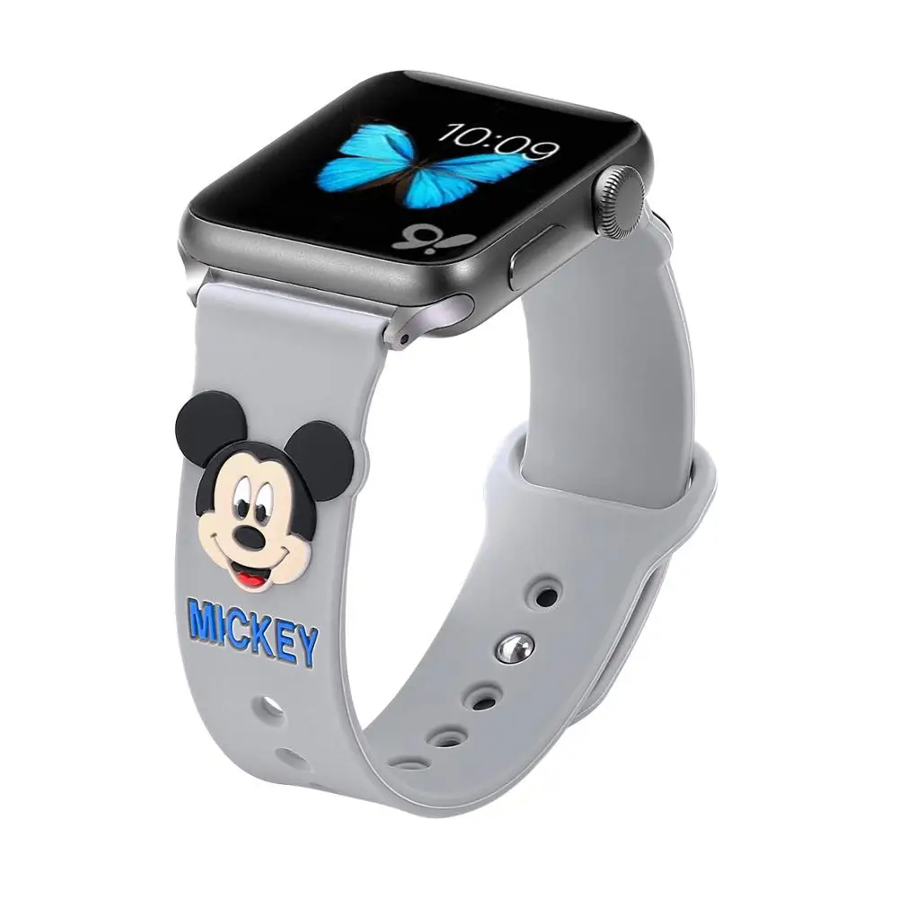Силиконовый браслет с Микки Маусом для apple watch 44 мм 40 38 42 ремешок iwatch 5/4/3/2/1 Сменные