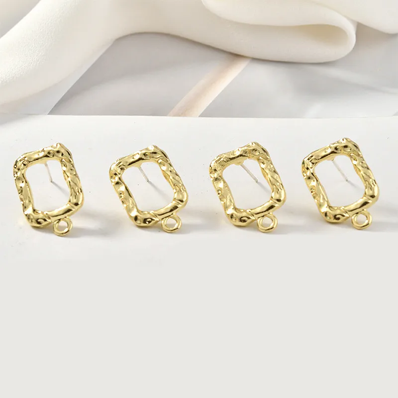

10Pcs Golden Zinc Alloy Rectangular Circle Earrings Base Connectors Linker For DIY Earrings Jewelry Handmade Making Accessories
