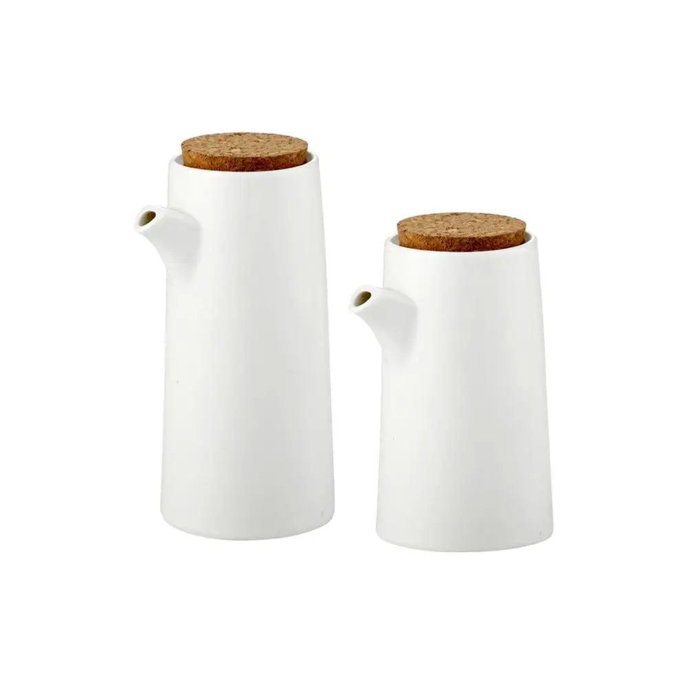 Бутылка для масла и уксуса/Диспенсер набор из 2 белых керамических диспенсер