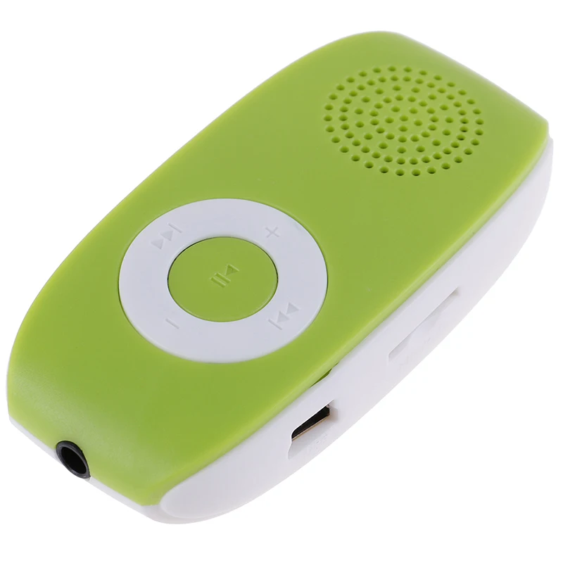 Зеленый MP3 музыкальный медиа детский аудио музыкальный плеер клип USB mp3-плеер Поддержка SD TF карта 32 Гб спортивный музыкальный медиа встроенный динамик - Цвет: Зеленый