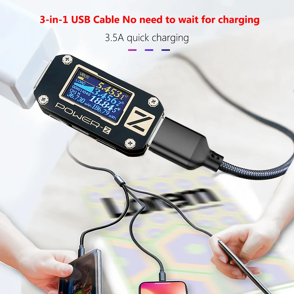 USB-кабель FBYEG 3 в 1 зарядный кабель для iPhone Micro-USB Type-C usb type-c usb-кабель быстрой зарядки