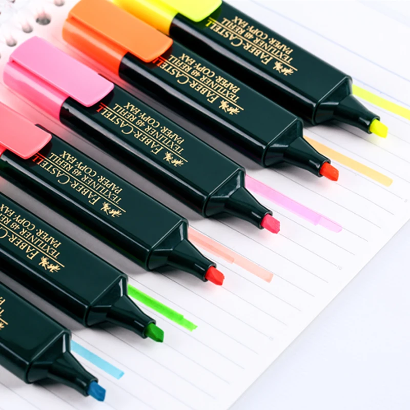 6 шт Faber Castell Textliner маркеры, фломастер, ручка 1548 красный/синий/желтый/розовый/оранжевый/зеленый Цвета для выбора Wrting расходные материалы