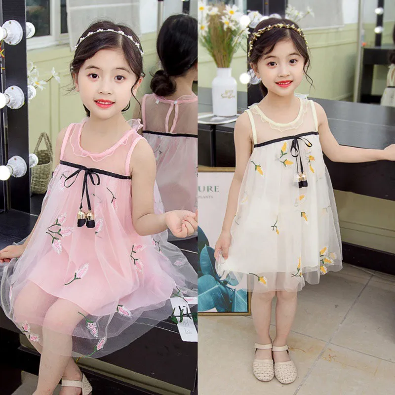 2019 горячая Распродажа летнее платье для маленьких девочек без рукавов с