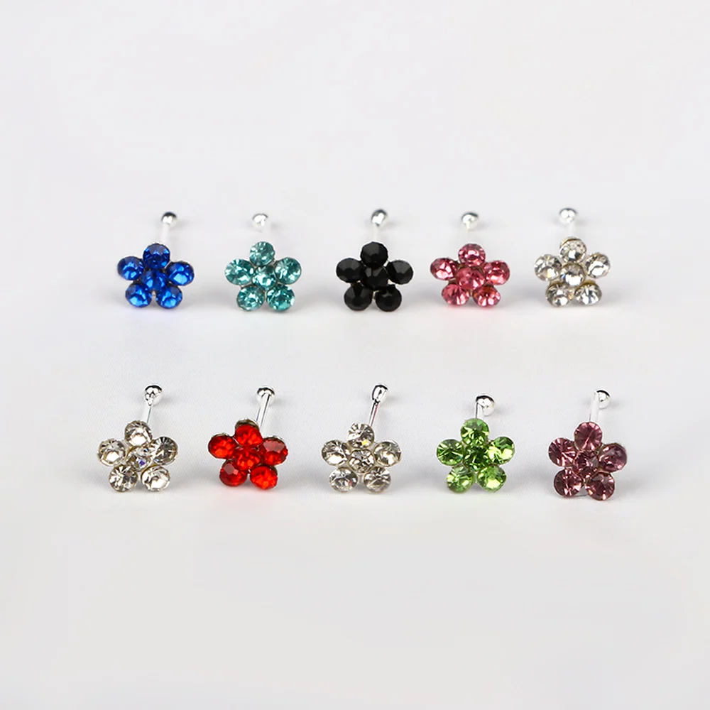 20 шт./кор. Серьги Для Пирсинга Ушей и изображениями красочного цветка спиральный