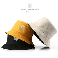 new spring and summer mens fashion boy cap cap girl double sided daisy bob lady sun goddess flower sunscreen fisherman hat