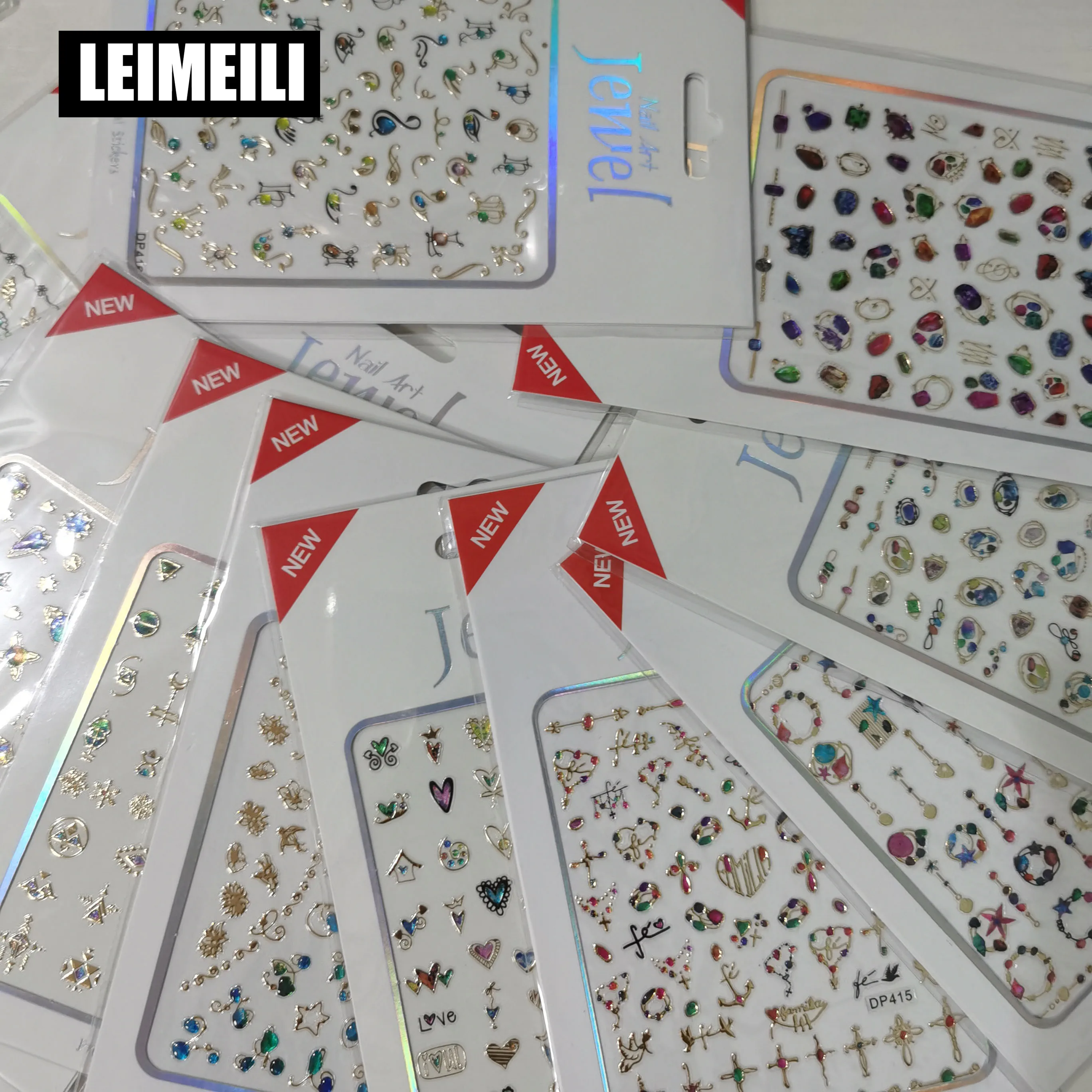 

12PCS 3D Goid colorful Decals Hot Stamping Nail Art Stickers Nail Art design Shinning Butterfiy Self Adhesive Nail Tattoos