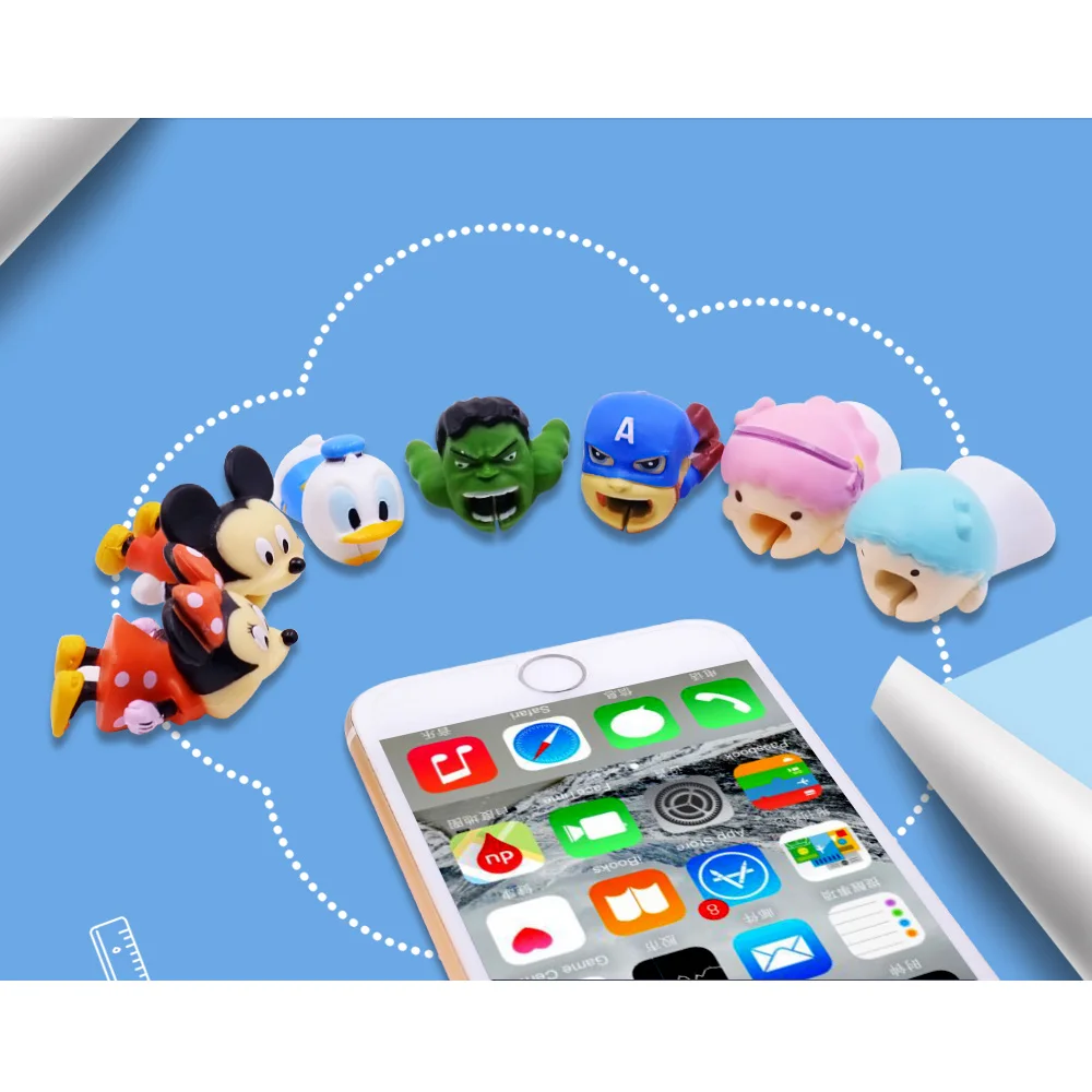 Кабель Bite аниме протектор для Android Iphone зарядный Шнур кабель Друзья Мультфильм Kable