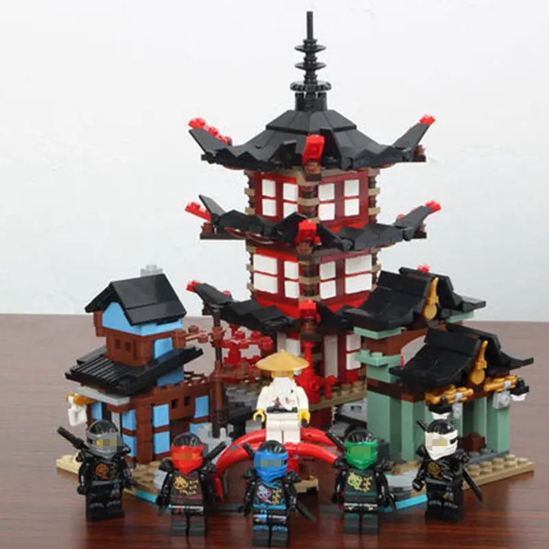 2в1 набор ниндзя Lloyd's Titan Mech Ninja Temple строительные блоки кирпичи совместимые ninjagoo