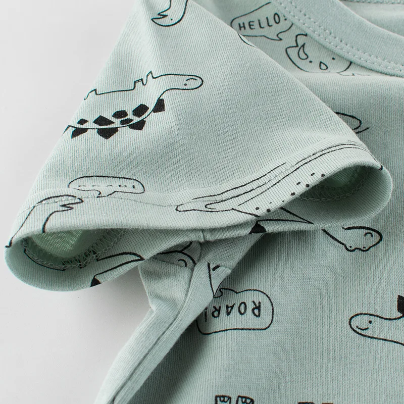 2021 летняя футболка для мальчиков футболки малышей с рисунком динозавра детская