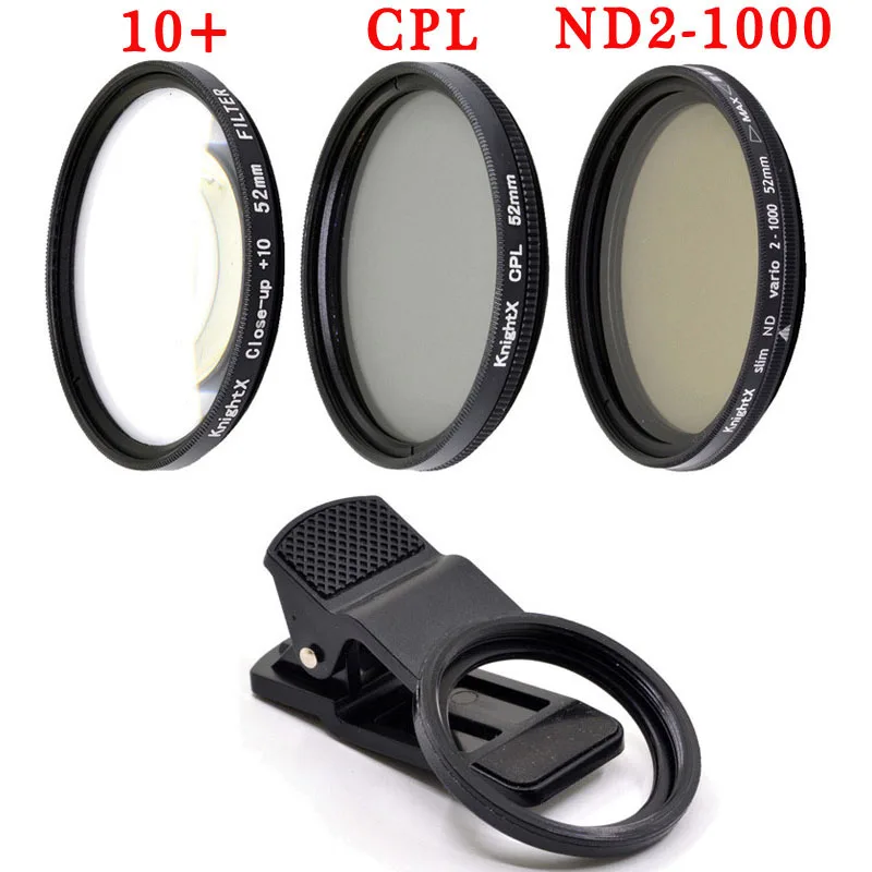 KnightX Professional  Phone Camera Macro Lens CPL Star Variable ND Filter all smartphones 37mm 49mm 52mm 55mm 58mm colse up
