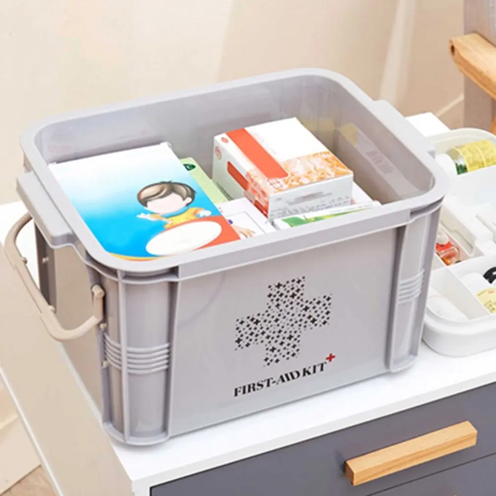 Пластиковая практичная коробка для домашнего использования аптечка контейнер