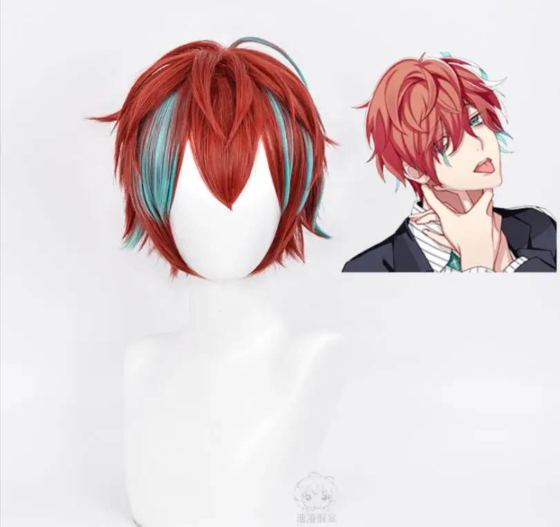 

Парик для косплея аниме 32 см, термостойкие искусственные волосы для косплея, с разделением, рэп битва, гипнозом, микрофоном, парик для костюм...