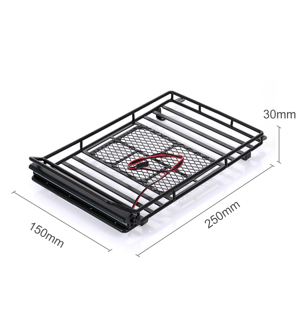 Металлическая багажная стойка на крышу со светодиодной подсветкой для 1/10 CC01 RC4WD