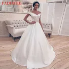 Простой сатин с открытыми плечами свадебное платье; Robe De Mariage Vestido De Novia, с надписью 