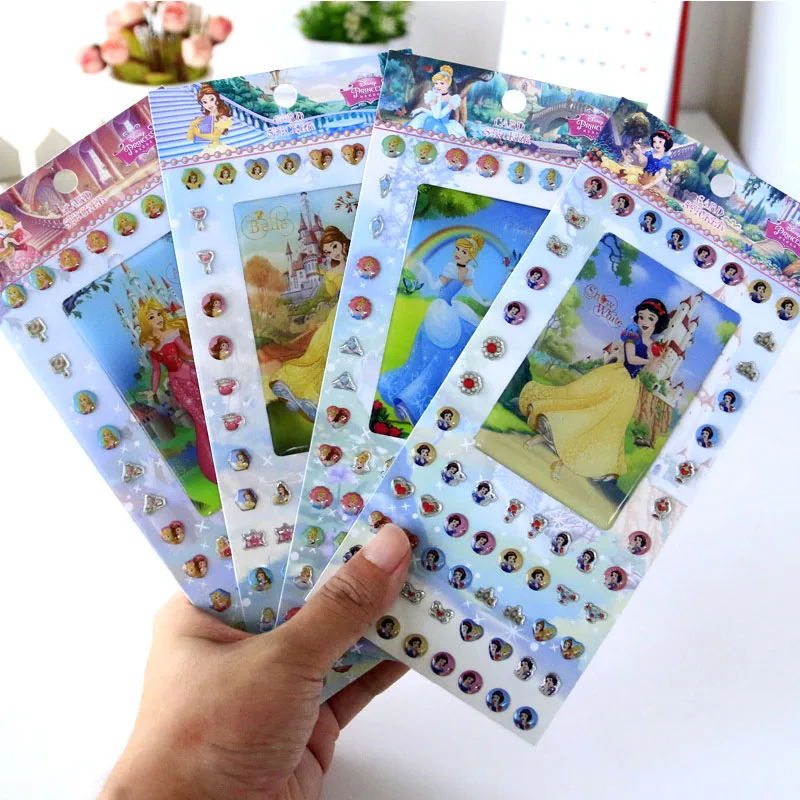 8 листов/комплект 3D стикеры Dianey тапочек в полоску с рисунком из мультфильма