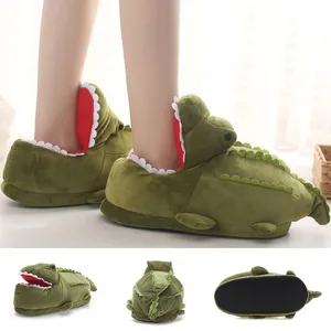 тапочки женские домашин тапочки для дома зимняя обувь зимние домашние тапочки унисекс с милым рисунком крокодила; Женские и мужские теплые плюшевые домашние тапочки; Нескользящая хлопковая обувь без застежки