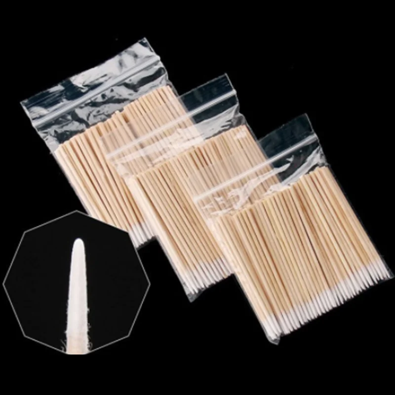 

500pcs Wooden Cotton Swabs Stick for Ears Cleaning Eyebrow Lips Eyeliner Tattoo Makeup Cosmetics Tools Jewelry Clean Sticks Buds