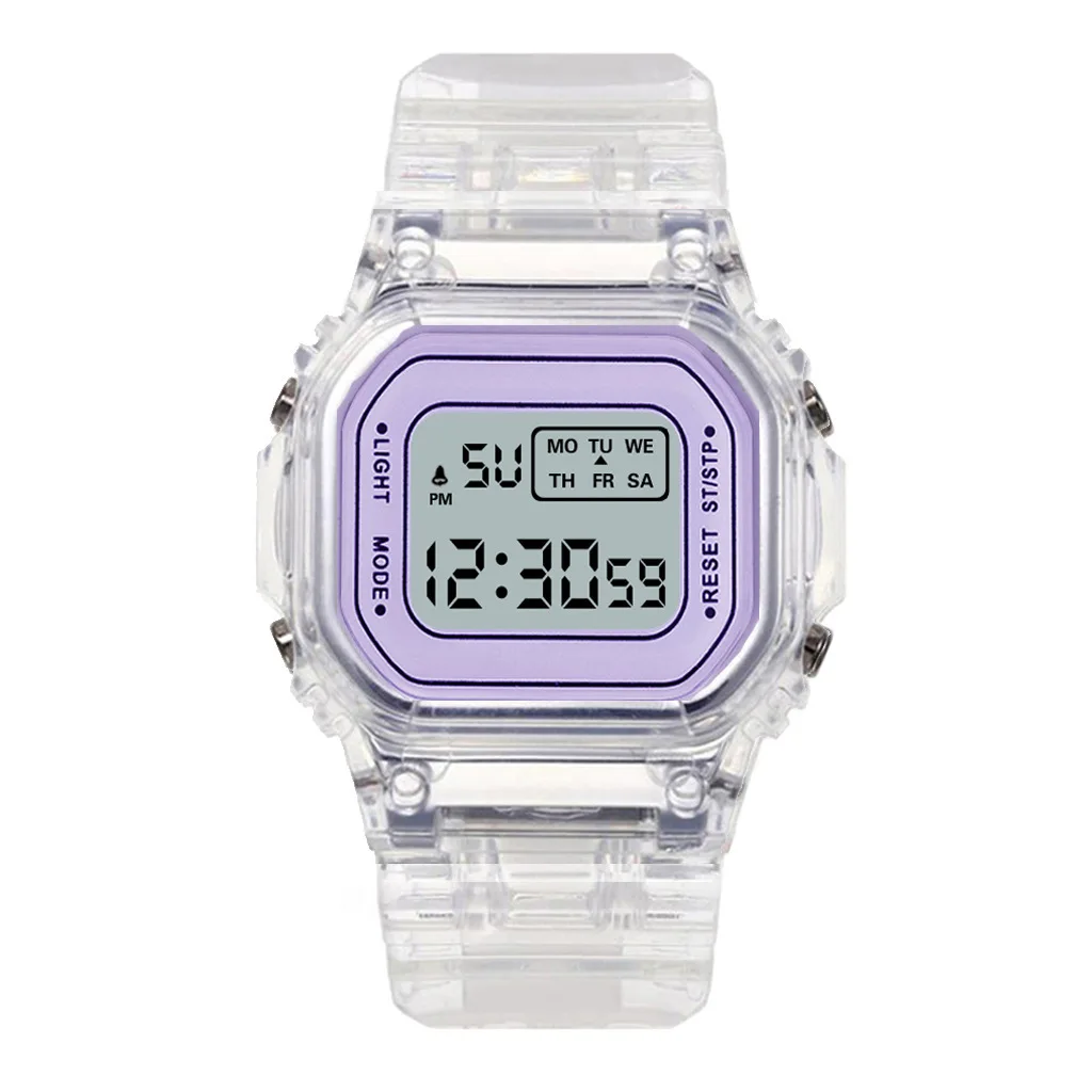 

200pcs / lot popular LED electronic watch youth sports outdoor table multi function Matcha green small square table