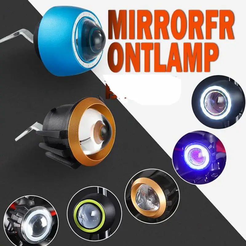 

auxiliary motorcycle headlight 2400ml 10W moto driving Angel Eyes head lamp Light 12V led motobike spotlight headlamps