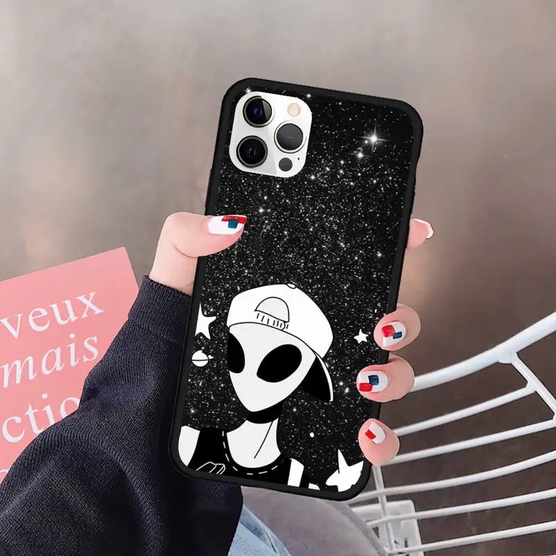 

Aesthetics Cute Cartoon alien space Phone Case For Iphone 5 5S SE 6 6s 7 8 plus X Xr XS 11 12 Mini Pro Max Cover Fundas Coque