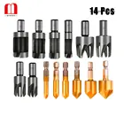 Набор сверл BINOAX 14 шт., комплект насадок для древесины с 5 зубьями