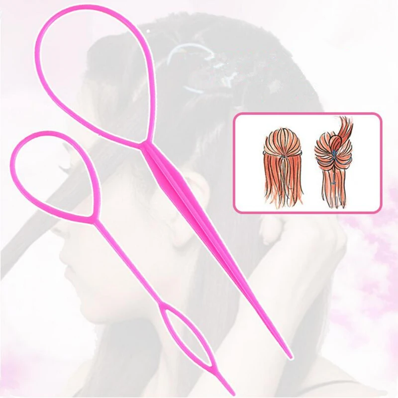 2 шт./компл. конский хвост создатель пластиковые петли Инструменты для укладки