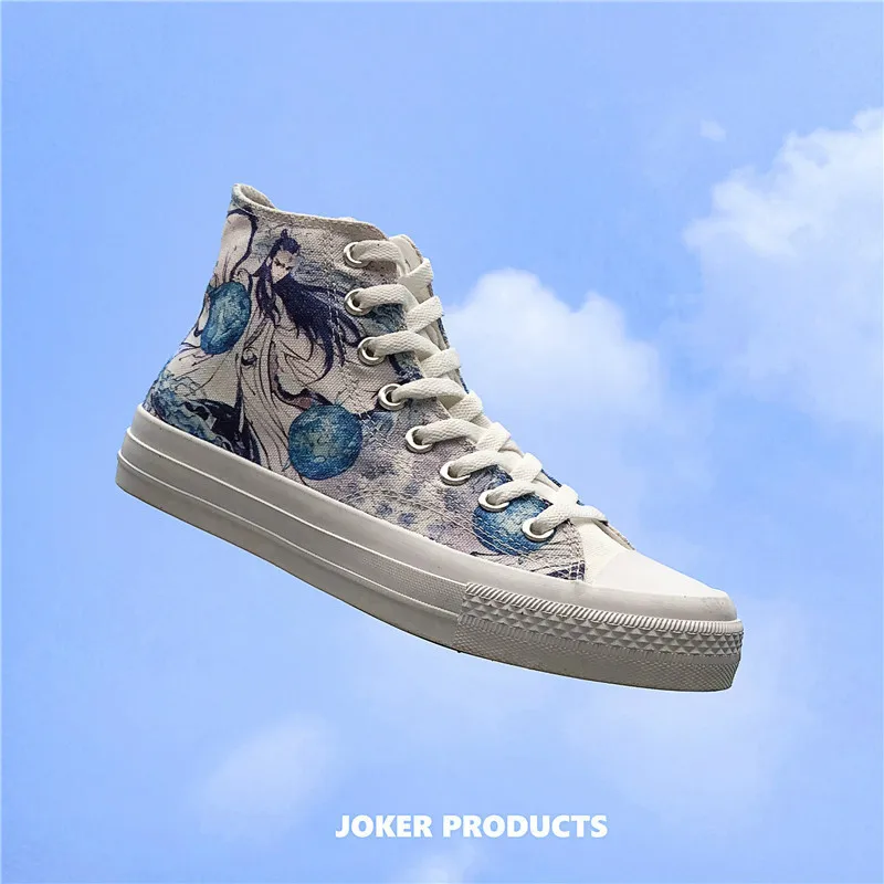 

Fashion Canvas Men Shoes High Top Breathable Blue Casual Shoes Easy Matching Autumn Spring Outdoor Sneakers Zapatillas Hombre