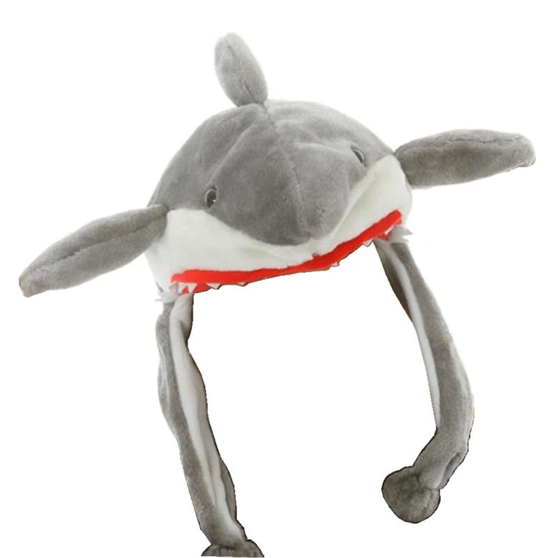 Женская Зимняя Теплая Шапка-бини с рисунком енота акулы волка | Аксессуары для