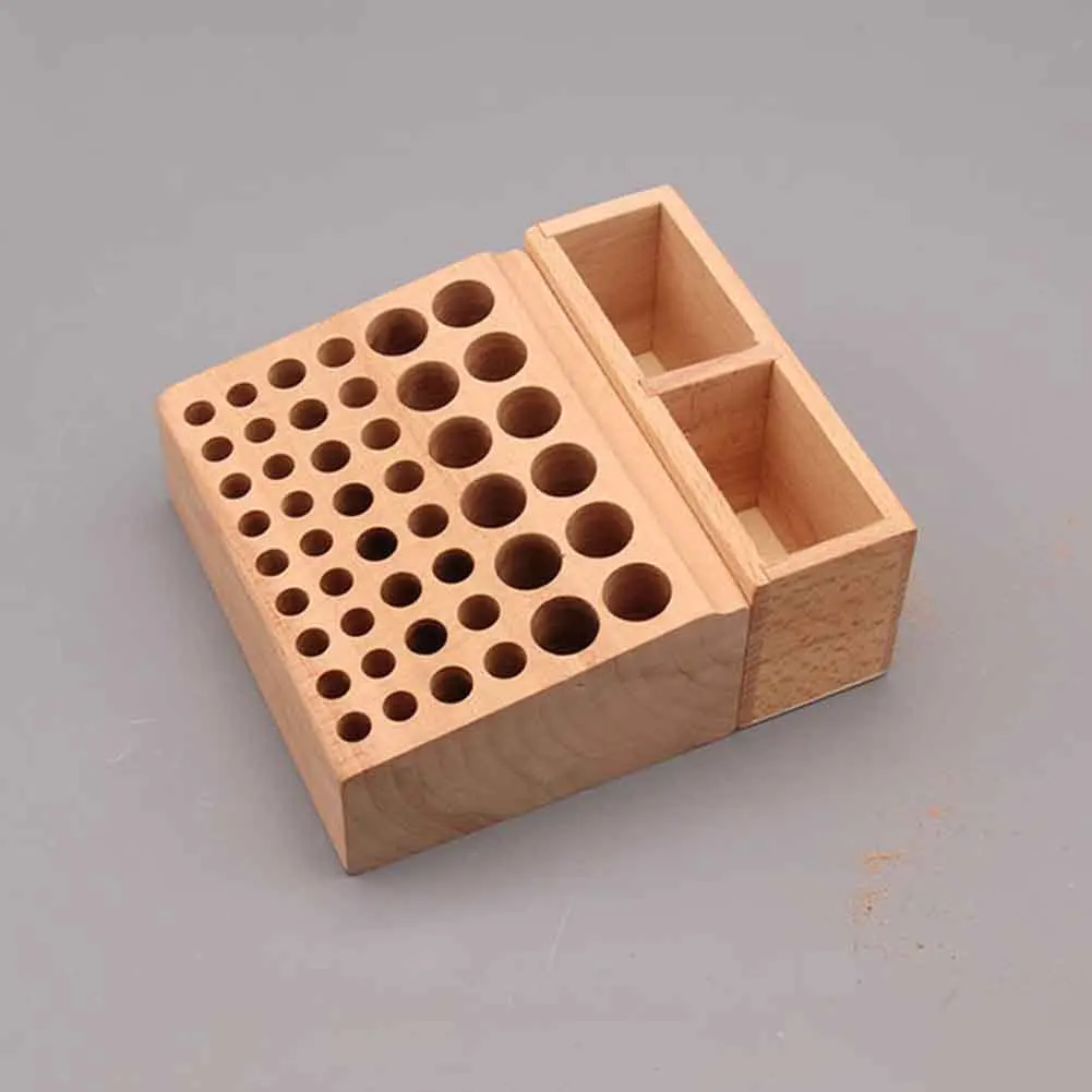 

Beech Leather Craft Tools Holder Storage Organizer Woodworking Multi Holes For Drill Bits Free Standing Stamp Punch Accessories