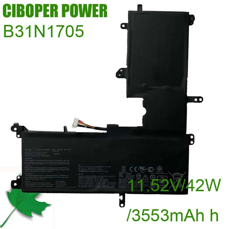 CP Аккумулятор для ноутбука 0B200-02660000 B31N1705 42Wh VivoBook Flip 14 TP410UA 410UF 410UR Q405UA Q405UA-BI5T5 UX460UA