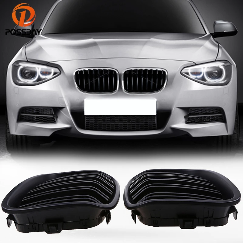 Автомобильная матовая Черная решетка радиатора POSSBAY декоративные решетки для BMW 1