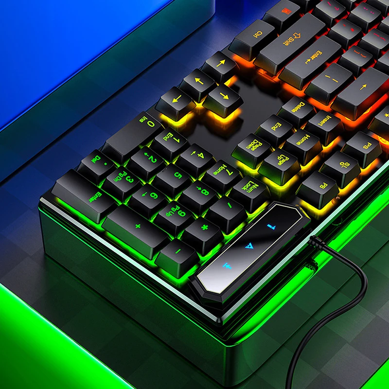

YINDIAO V4 RGB Wired 104 Key LED Rainbow Color Backlight Gaming Keyboard Mechanical Keyboard Gamer For CS GO LOL Laptop Computer