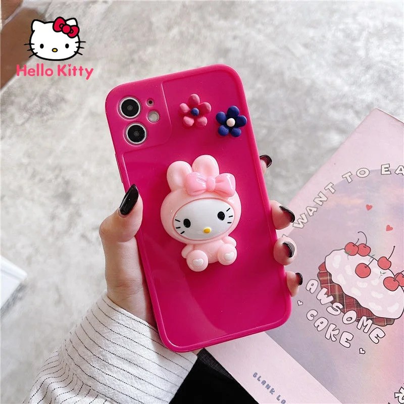 

Hello Kitty case for iPhone6/6s/7/8P/X/XR/XS/XSMAX/11/12Pro/12mini Phone Stereo Silicone Case Cover