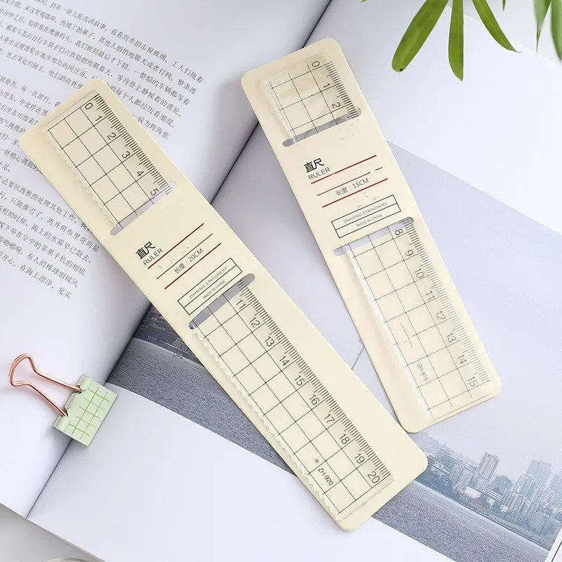 

1pc Simple 15cm 18cm 20cm Plastic Ruler Drawing Templates Stationery School Supplies Office Accessories