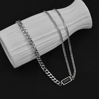 titanium steel hip hop square short neckchain necklace mens and womens rock party jewelry motorcycle hand accessories