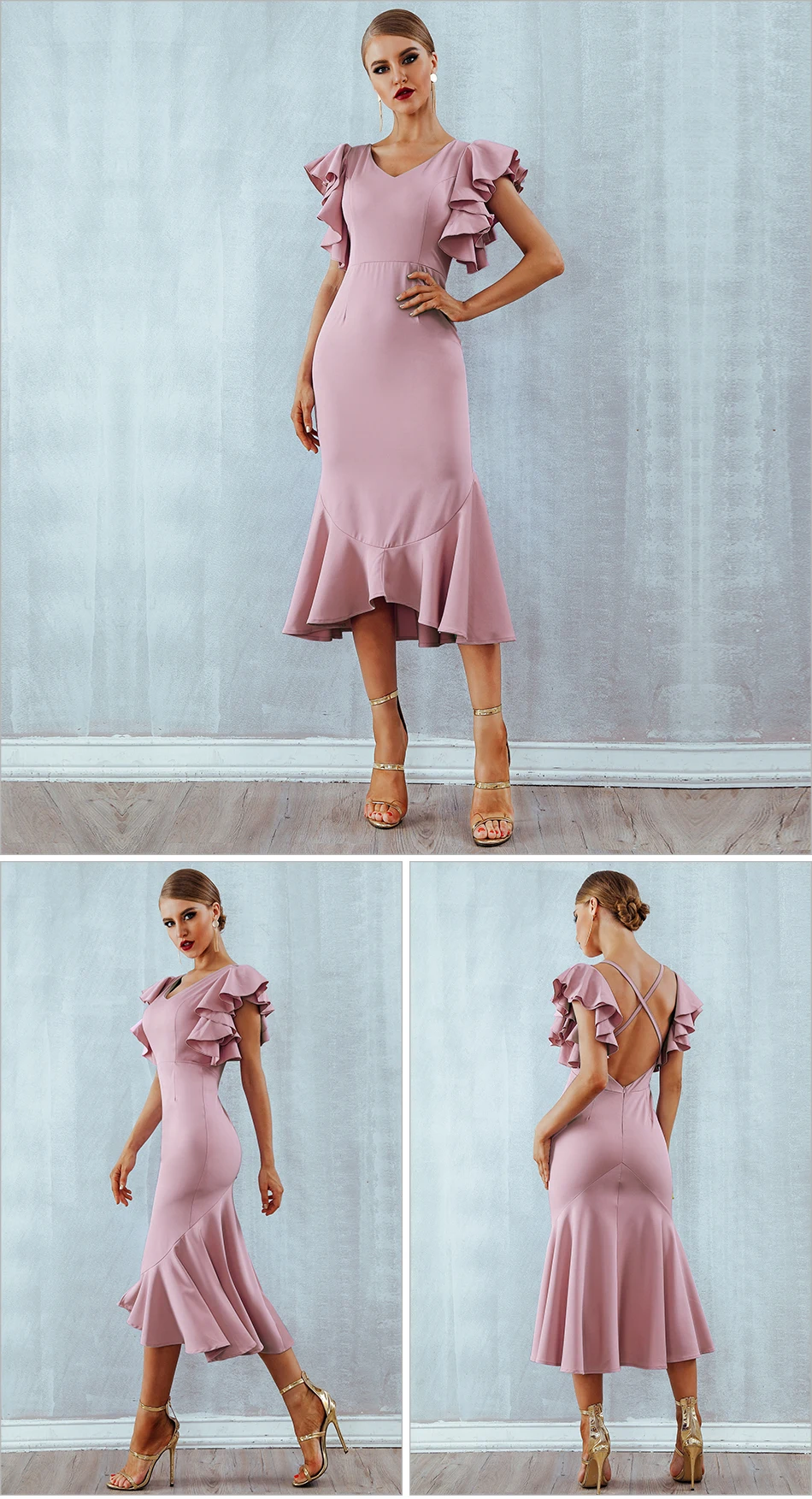 Seamyla новые летние платья Vestidos для женщин Elagant Русалка вечернее платье Сексуальная Открытая спина оборками Bodycon Клубная одежда